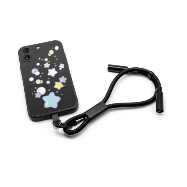 INF Justerbart Lanyard Opladerkabel - Bærbar Data Synkronisering Sort