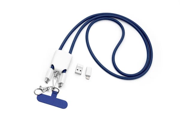 INF 4-in-1 Nopea Lataus Lanyard Datakaapeli Sininen