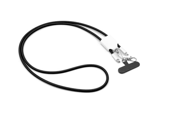 INF 4-in-1 Nopea Lataus Lanyard Datakaapeli Musta