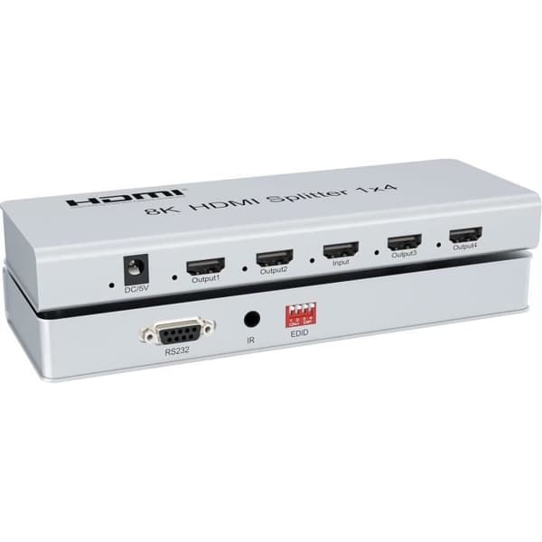 HDMI 2.1-hubb - PremiumCord - 1-4 - 8K vid 60 Hz - 4K vid 120 Hz - Metallisk