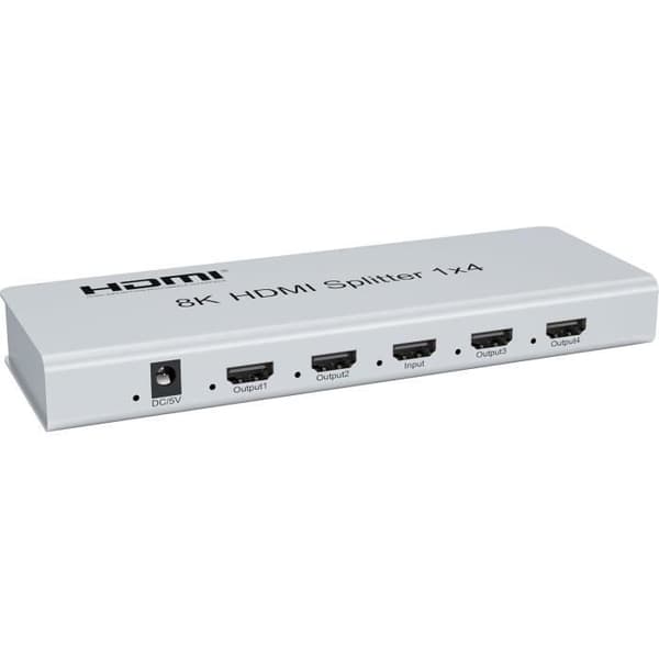 HDMI 2.1-hubb - PremiumCord - 1-4 - 8K vid 60 Hz - 4K vid 120 Hz - Metallisk