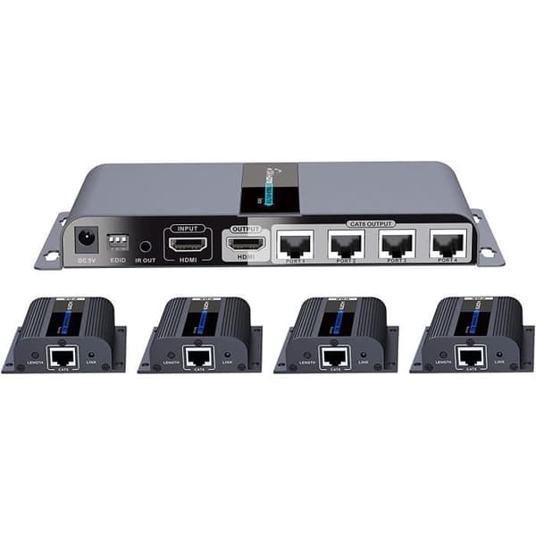 PremiumCord HDMI 1-4 Splitter + Extender Via CAT6/6a/7 Full HD 3D - khsplit4g