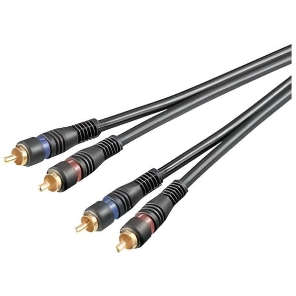 Rca stereo ljudkabel, skärmad, OFC, 0,20m