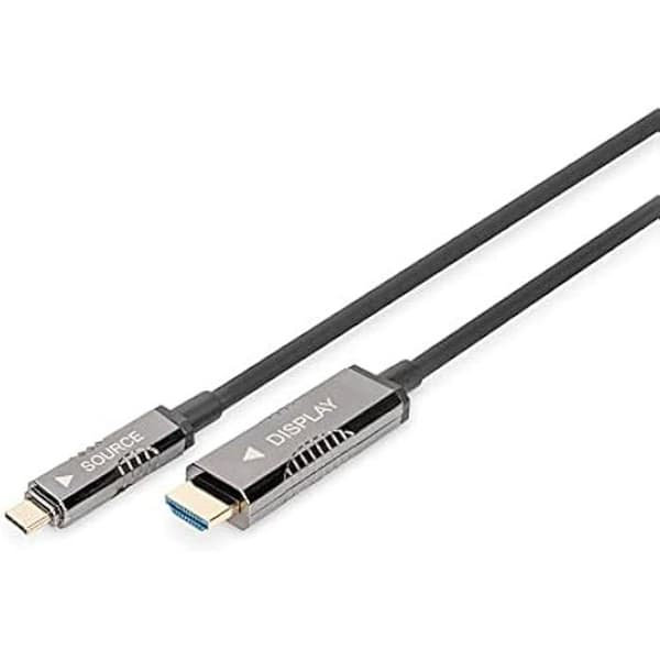 USB-C till HDMI-adapterkabel - DIGITUS - 15m - 4K/60Hz - Plug&Play - Lika optisk