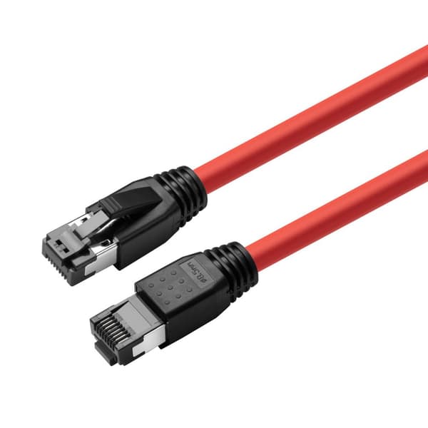 MicroConnect CAT8.1 S/FTP 0,50m röd skärmad LSZH, AWG 24