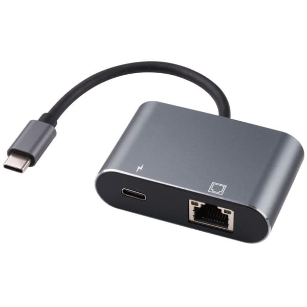 MicroConnect USB-C till RJ45 och USB-C strömförsörjningsadapter, USB3.1CETHPDBA