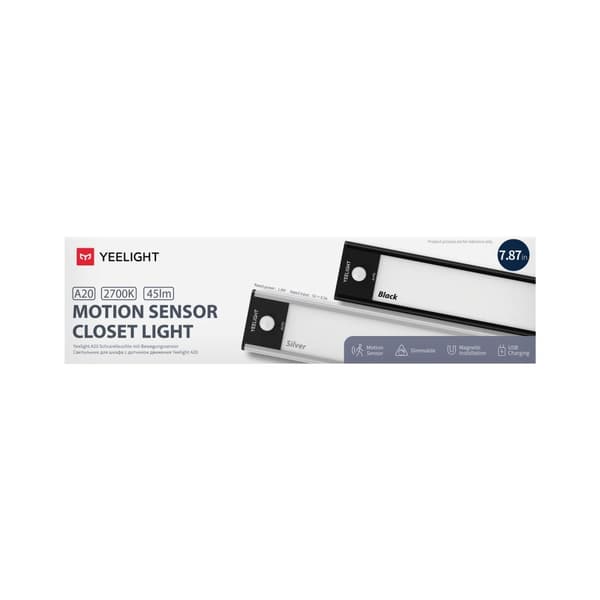 Yeelight bevægelsessensor skabslampe 20 cm (sort 2700K), YDQA1720007BKGL