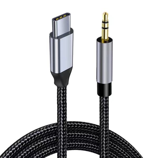 INF Lydkabel: Type-C til 3,5 mm Aux-ledning til bil og hovedtelefoner 0.5m