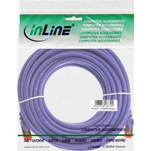 InLine RJ-45 nätverkskabel Kat. 6 7,5 meter hane-hane (lila)