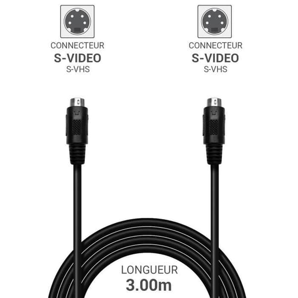 Waytex 22330 S-Video SVHS-kabel 4-stifts Mini-DIN längd 3,00m