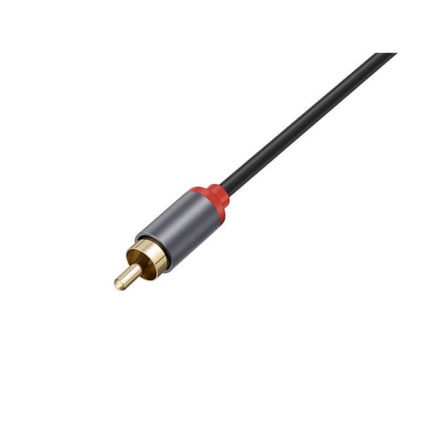 Ljudkabel 3,5 mm till 2 RCA Dubbel Skärmning 1,5m Svart