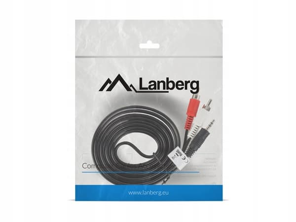 Vit/Svart/Röd Lanberg Stereo Minijack Ljudkabel - 2X Chinch M/M 2M