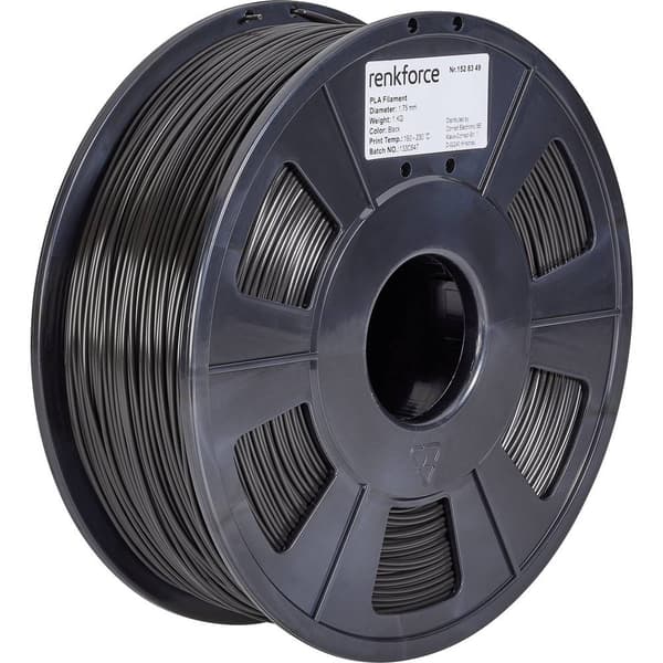 Renkforce RF-4511188 3D-skrivare Filament PLA-plast 1.75 mm 1000 g Svart 1 st