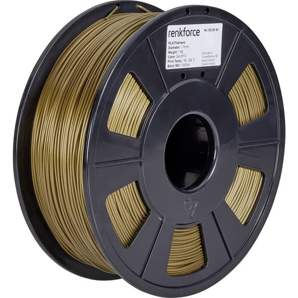 Renkforce RF-4511216 3D-skrivare Filament PLA-plast 1.75 mm 1000 g Guld 1 st