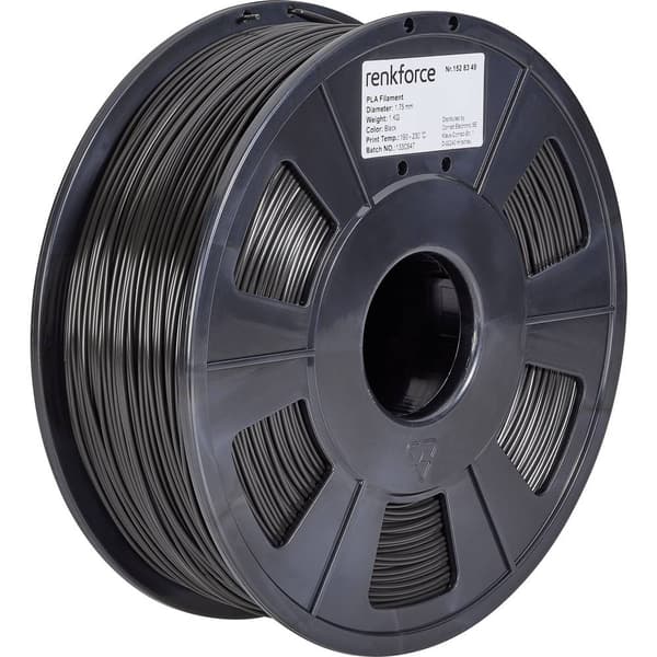 Renkforce RF-4511228 3D-skrivare Filament PLA-plast 2.85 mm 1000 g Svart 1 st