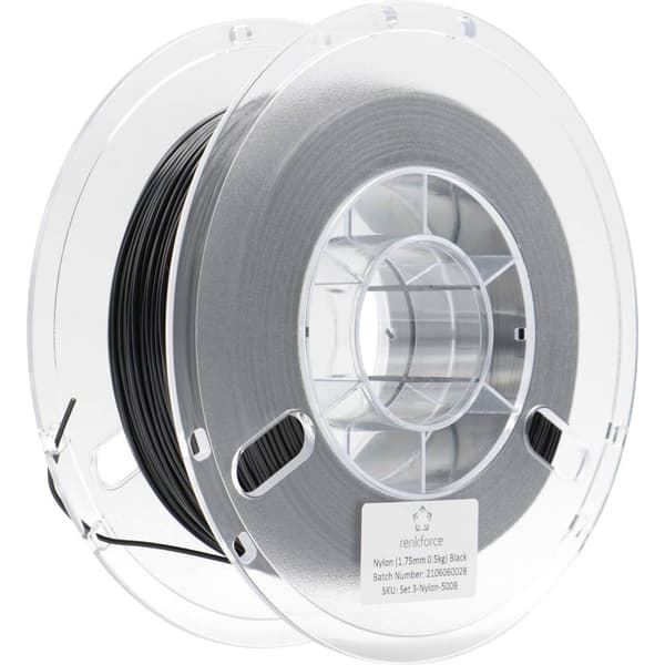 Renkforce RF-4738608 3D-skrivare Filament PA (Polyamid) 1.75 mm 500 g Svart (matt) 1 st