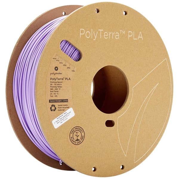Polymaker 70852 PolyTerra PLA 3D-skrivare Filament PLA-plast Mindre plasthalt 1.75 mm 1000 g Lila (matt) 1 st