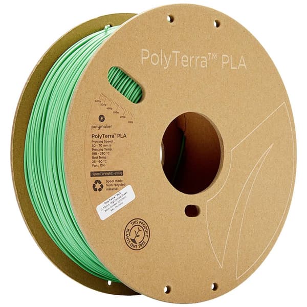 Polymaker 70846 PolyTerra PLA 3D-skrivare Filament PLA-plast Mindre plasthalt 1.75 mm 1000 g Grön (matt) 1 st