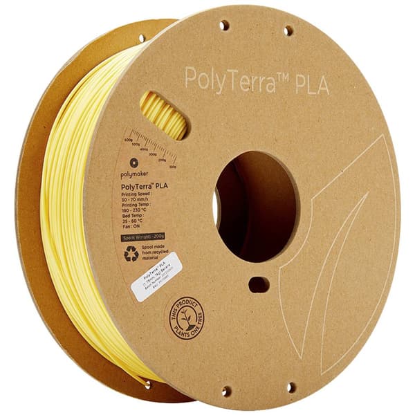 Polymaker 70865 PolyTerra PLA 3D-skrivare Filament PLA-plast Mindre plasthalt 1.75 mm 1000 g Pastell gul (matt) 1 st