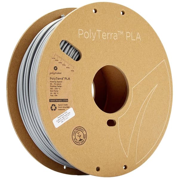 Polymaker 70825 PolyTerra PLA 3D-skrivare Filament PLA-plast 2.85 mm 1000 g Grå (matt) 1 st