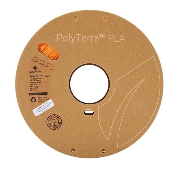POLYMAKER - PLA filament för 3D-skrivare - PolyTerra - 1,75 mm - 1 kg - Orange Sun