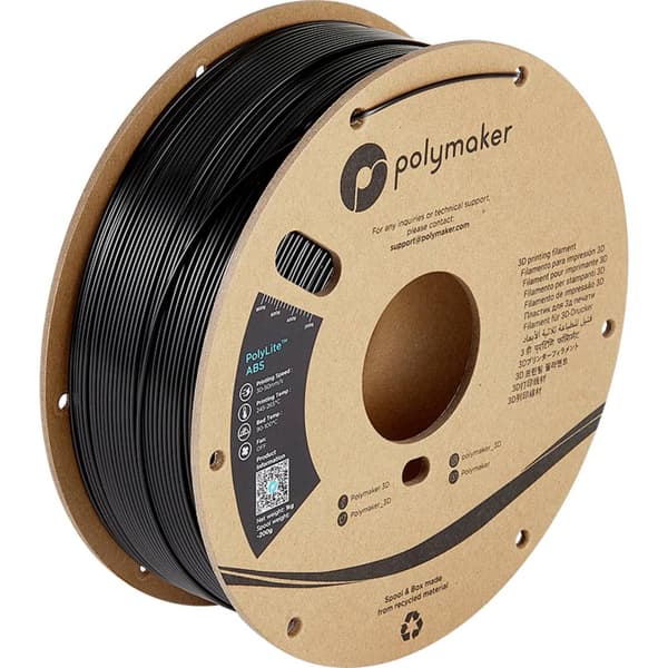 Polymaker PE01011 PolyLite 3D-skrivare Filament ABS-plast Luktfri 2.85 mm 1000 g Svart 1 st