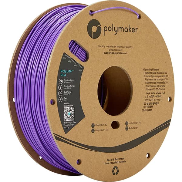 Polymaker PA02009 PolyLite 3D-skrivare Filament PLA-plast 1.75 mm 1000 g Lila 1 st
