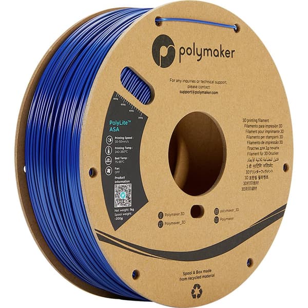 Polymaker PF01005 PolyLite 3D-skrivare Filament ASA UV-beständig, korrosionsbeständig, Värmebeständig 1.75 mm 1000 g Bl