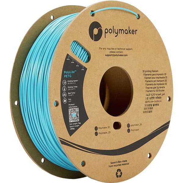 Polymaker PB01010 PolyLite 3D-skrivare Filament PETG Värmebeständig, Hög draghållfasthet 1.75 mm 1000 g Turkos 1 st