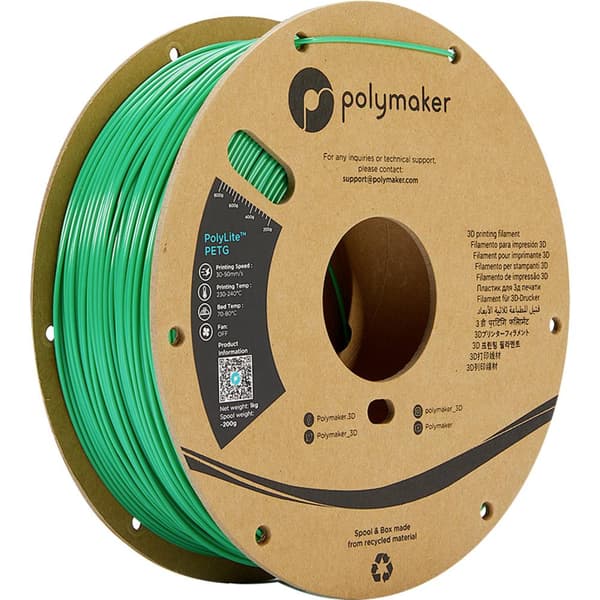 Polymaker PB01005 PolyLite 3D-skrivare Filament PETG Värmebeständig, Hög draghållfasthet 1.75 mm 1000 g Grön 1 st