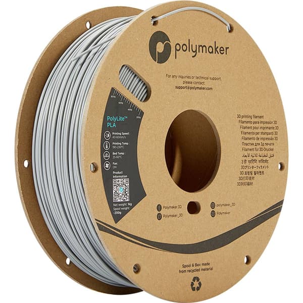 Polymaker PA02003 PolyLite 3D-skrivare Filament PLA-plast 1.75 mm 1000 g Grå 1 st