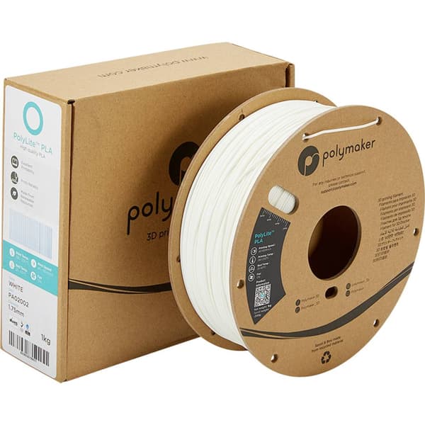 Polymaker PA02002 PolyLite 3D-skrivare Filament PLA-plast 1.75 mm 1000 g Vit 1 st