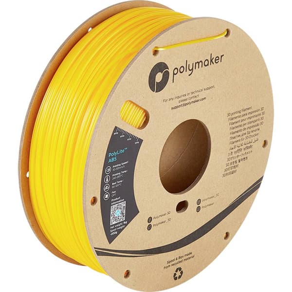 Polymaker PE01006 PolyLite 3D-skrivare Filament ABS-plast Luktfri 1.75 mm 1000 g Gul 1 st