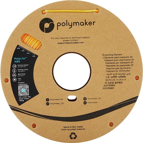 Polymaker PE01006 PolyLite 3D-skrivare Filament ABS-plast Luktfri 1.75 mm 1000 g Gul 1 st