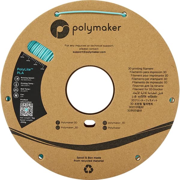 Polymaker PA02010 PolyLite 3D-skrivare Filament PLA-plast 1.75 mm 1000 g Turkos 1 st