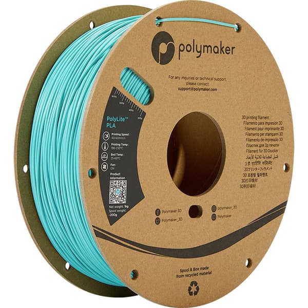 Polymaker PA02010 PolyLite 3D-skrivare Filament PLA-plast 1.75 mm 1000 g Turkos 1 st