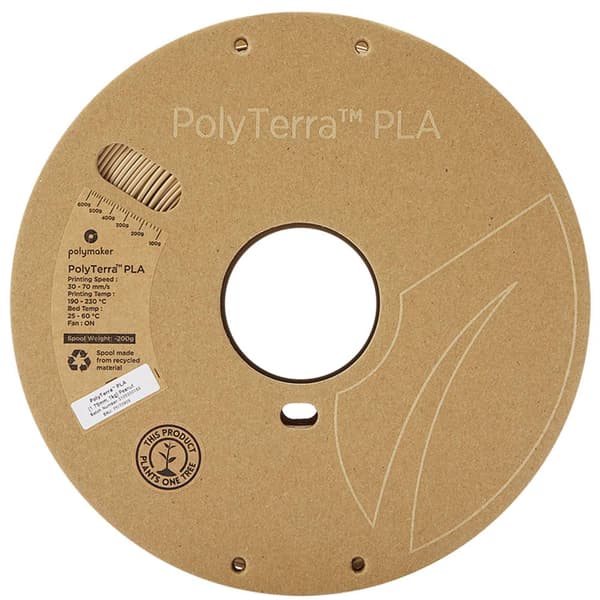 Polymaker 70909 PolyTerra 3D-skrivare Filament PLA-plast Mindre plasthalt 1.75 mm 1000 g Nötträd 1 st
