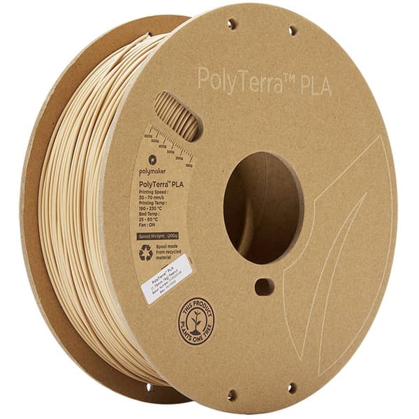 Polymaker 70909 PolyTerra 3D-skrivare Filament PLA-plast Mindre plasthalt 1.75 mm 1000 g Nötträd 1 st