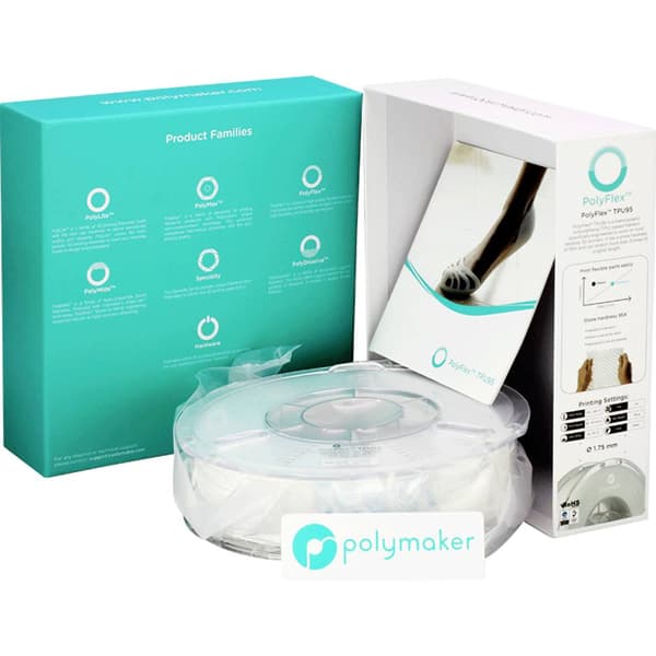 Polymaker PD01002 PolyFlex TPU-95A 3D-skrivare Filament TPU flexibel 1.75 mm 750 g Vit 1 st