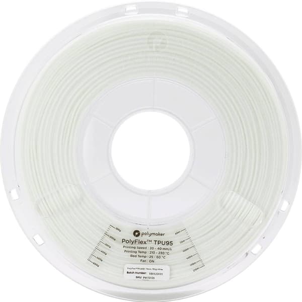 Polymaker PD01002 PolyFlex TPU-95A 3D-skrivare Filament TPU flexibel 1.75 mm 750 g Vit 1 st