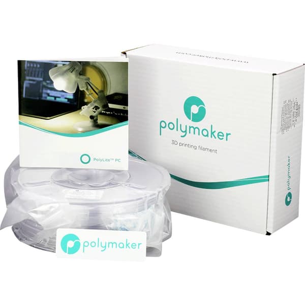 Polymaker PC01001 PolyLite 3D-skrivare Filament PC (Polykarbonat) Hög styvhet, Värmebeständig 1.75 mm 1000 g Transparen