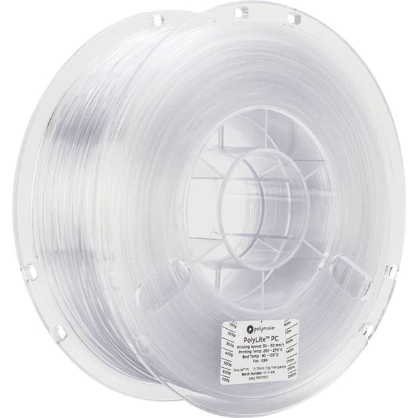 Polymaker PC01001 PolyLite 3D-skrivare Filament PC (Polykarbonat) Hög styvhet, Värmebeständig 1.75 mm 1000 g Transparen
