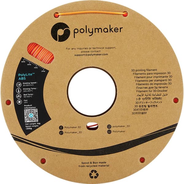 Polymaker PE01009 PolyLite 3D-skrivare Filament ABS-plast Luktfri 1.75 mm 1000 g Orange 1 st