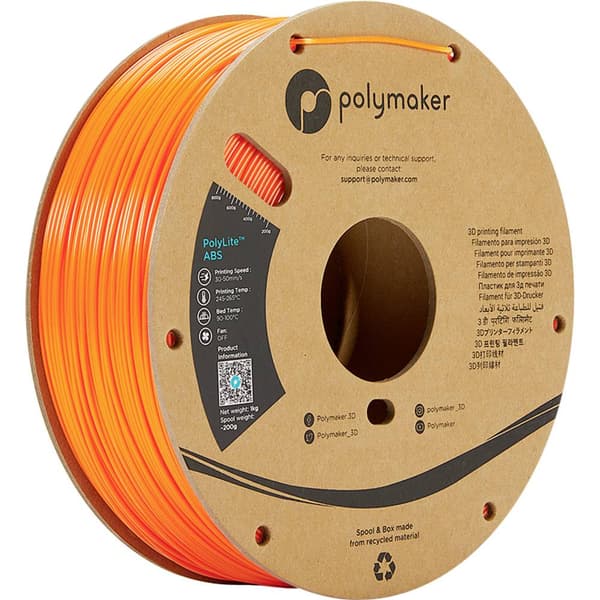 Polymaker PE01009 PolyLite 3D-skrivare Filament ABS-plast Luktfri 1.75 mm 1000 g Orange 1 st