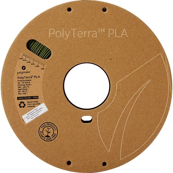 Polymaker 70957 PolyTerra 3D-skrivare Filament PLA-plast Mindre plasthalt 1.75 mm 1000 g Militärgrön 1 st