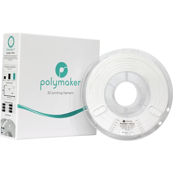 Polymaker PB02002 PolyMAX Tough 3D-skrivare Filament PETG Hög styvhet, Värmebeständig, Slagtålig 1.75 mm 750 g Vit 1 st