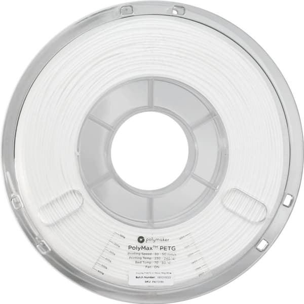 Polymaker PB02002 PolyMAX Tough 3D-skrivare Filament PETG Hög styvhet, Värmebeständig, Slagtålig 1.75 mm 750 g Vit 1 st