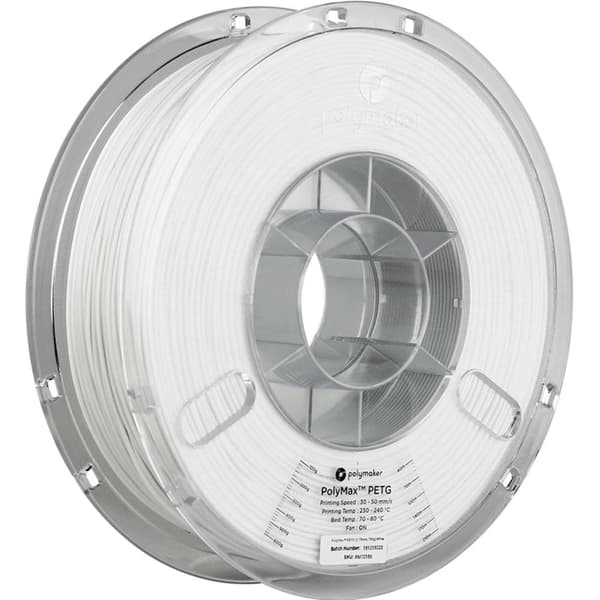 Polymaker PB02002 PolyMAX Tough 3D-skrivare Filament PETG Hög styvhet, Värmebeständig, Slagtålig 1.75 mm 750 g Vit 1 st