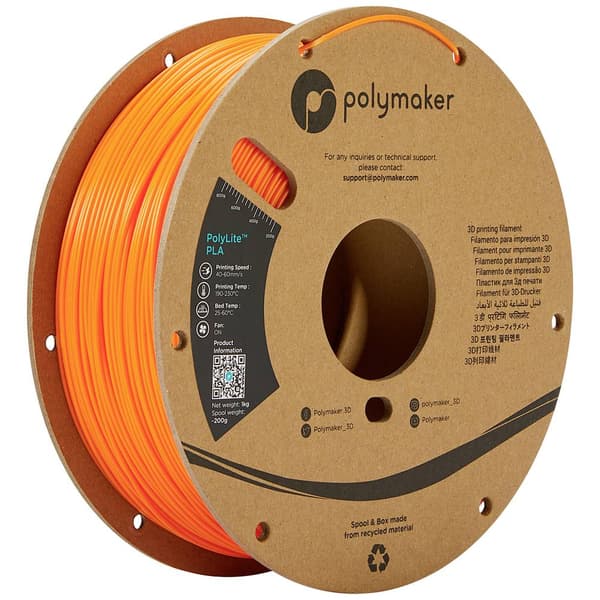 Polymaker PA02008 PolyLite 3D-skrivare Filament PLA-plast 1.75 mm 1000 g Orange 1 st