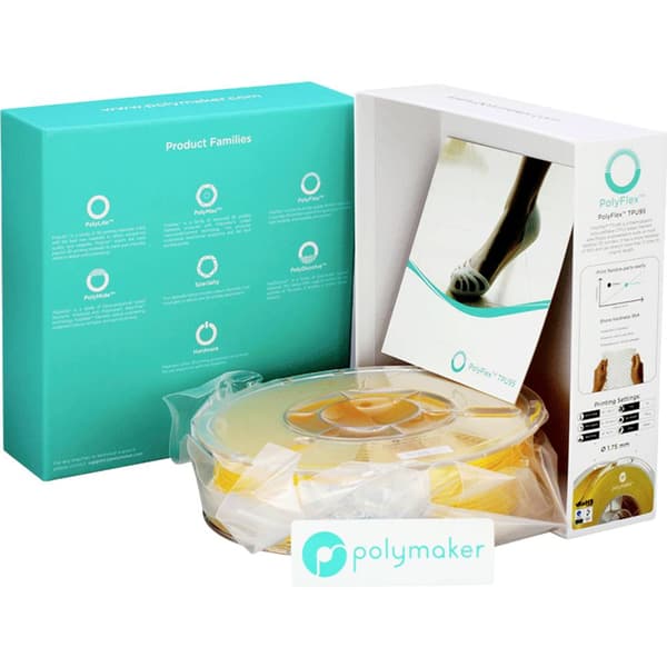 Polymaker PD01004 PolyFlex TPU-95A 3D-skrivare Filament TPU flexibel 1.75 mm 750 g Gul 1 st